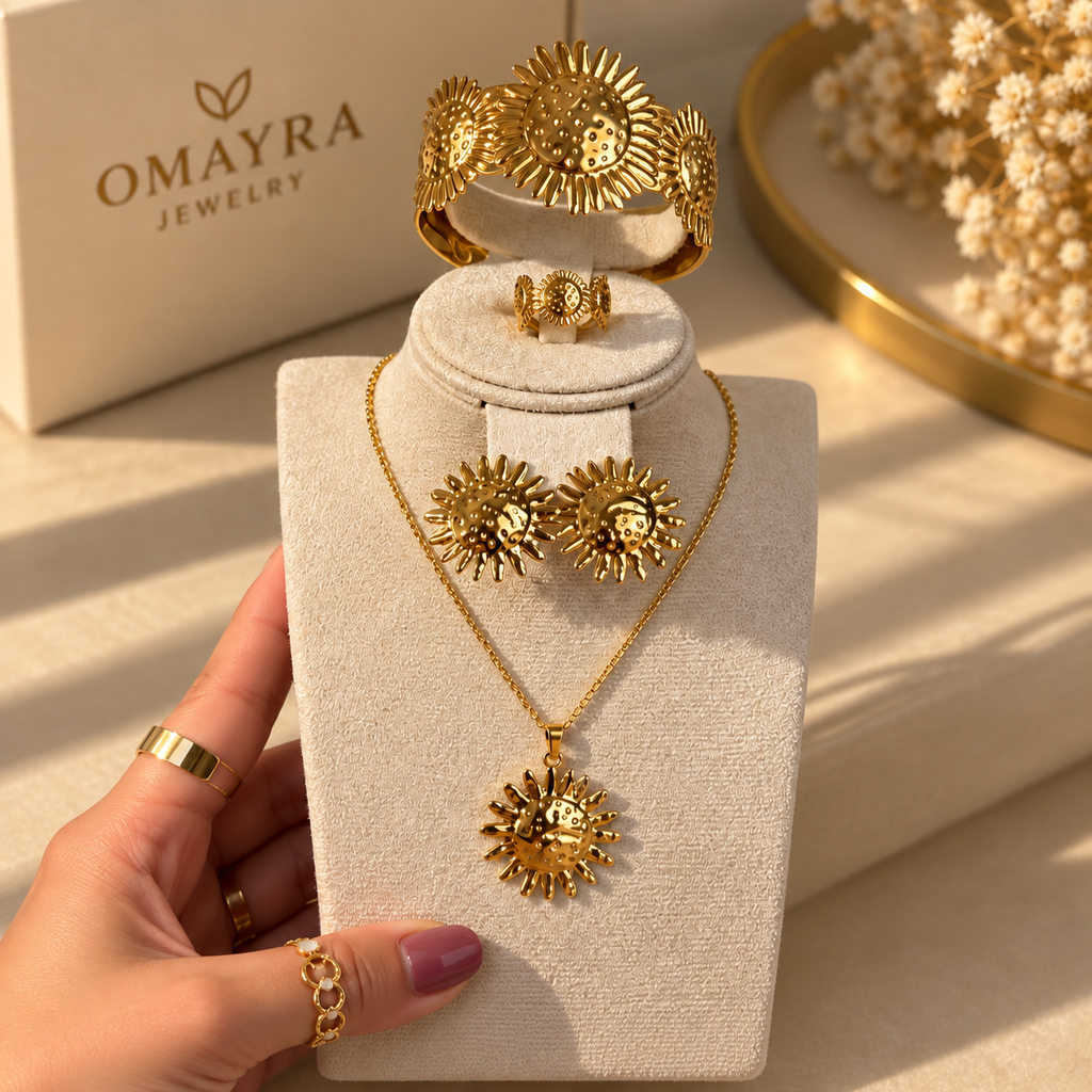 Parure Soleil d’Or – 4 pièces