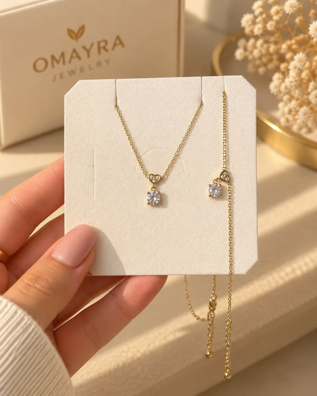 Ensemble Collier et Gourmette Cœur Éclat – OMAYRA Jewelry