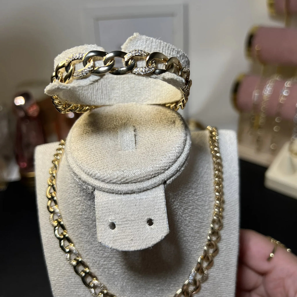 Ensemble Maillons Prestige – Collier & Gourmette – OMAYRA Jewelry