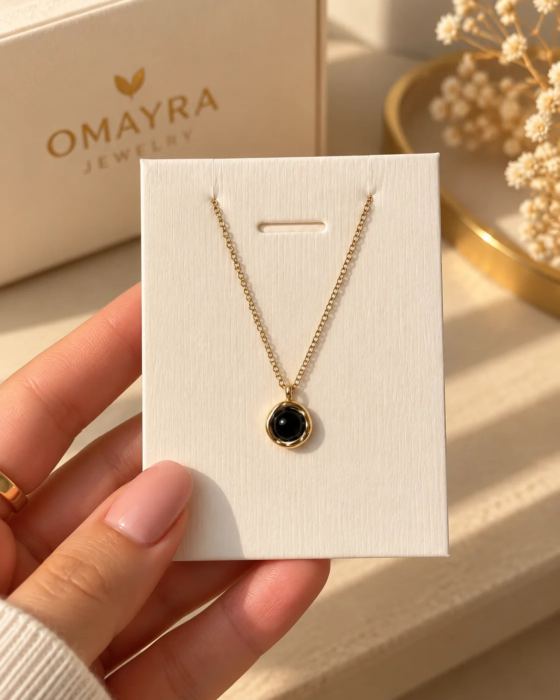 Collier Halo Noir – OMAYRA Jewelry