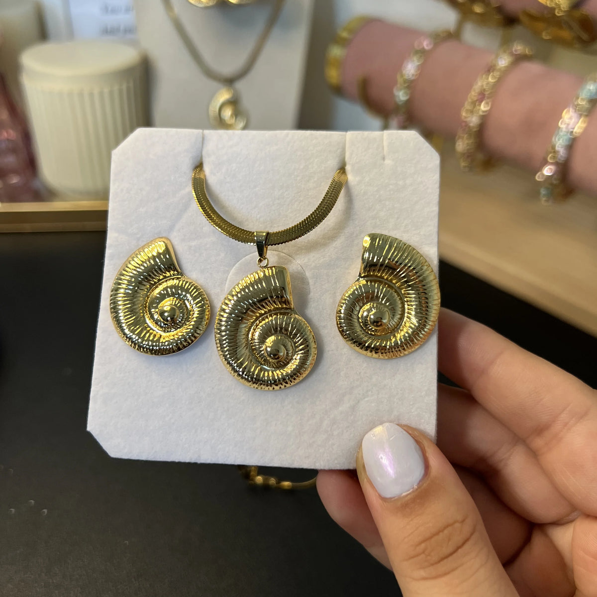 Ensemble spirale dorée – OMAYRA Jewelry