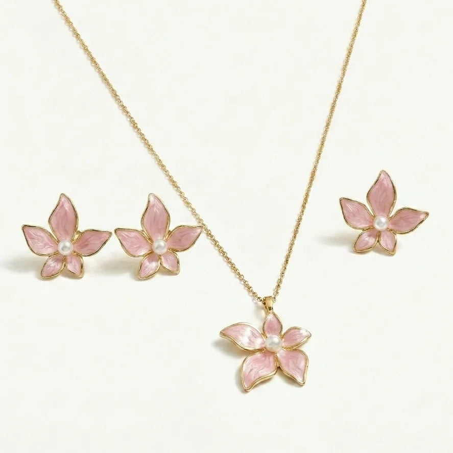 Parure Fleur Élégance | 3 pièces – OMAYRA Jewelry