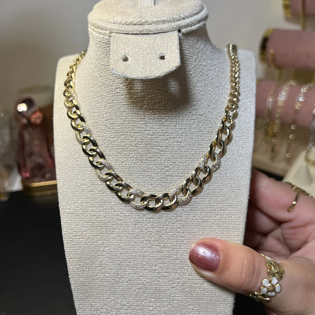 Ensemble Maillons Prestige – Collier & Gourmette – OMAYRA Jewelry