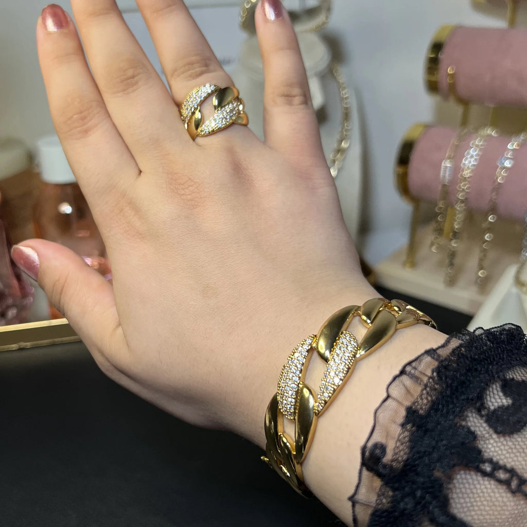 Ras de cou diamanté | Bracelet et bague – OMAYRA Jewelry