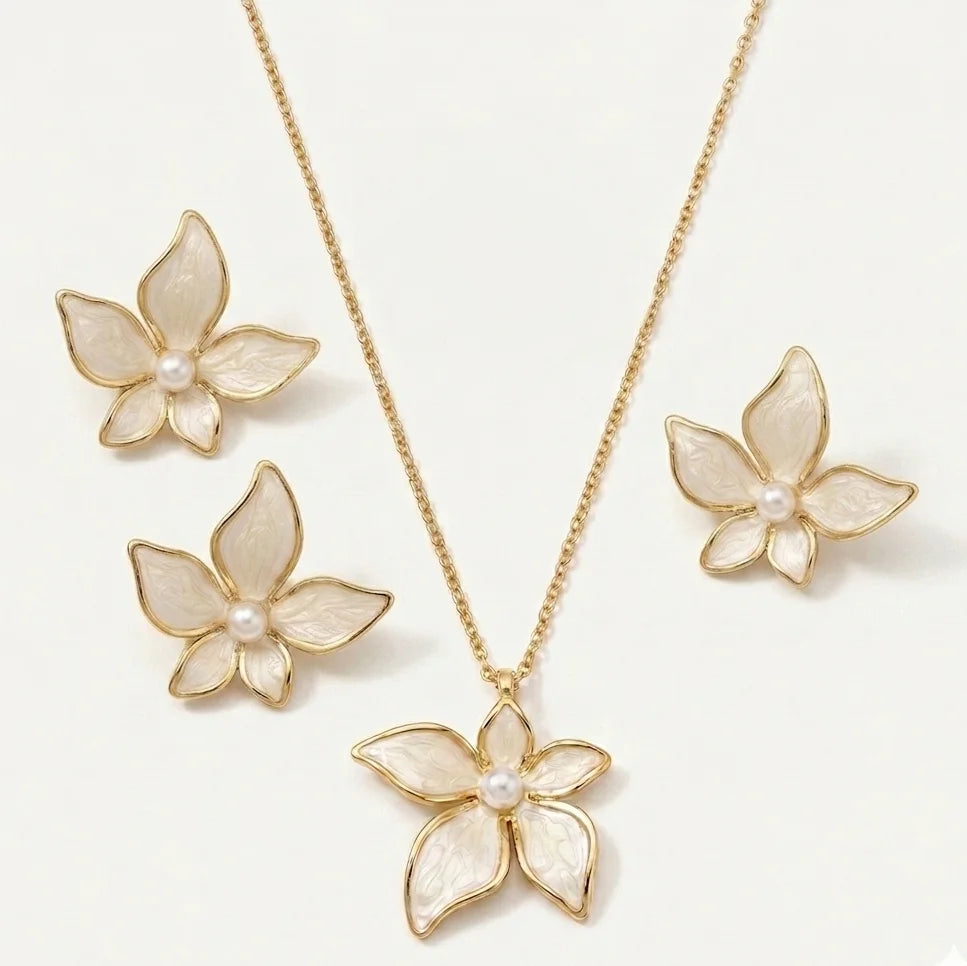 Parure Fleur Élégance | 3 pièces – OMAYRA Jewelry