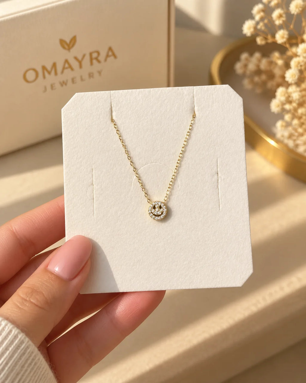 Collier Smiley Cristal – OMAYRA Jewelry