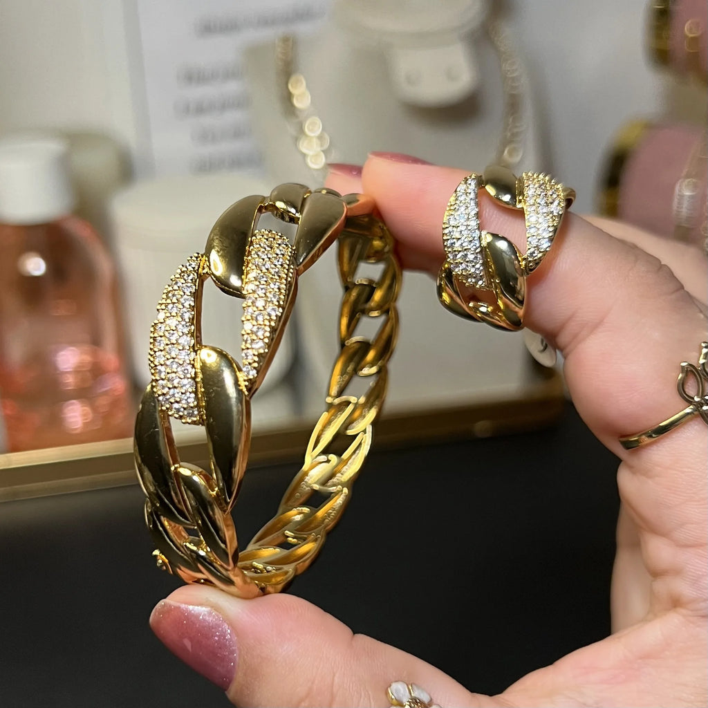 Ras de cou diamanté | Bracelet et bague – OMAYRA Jewelry