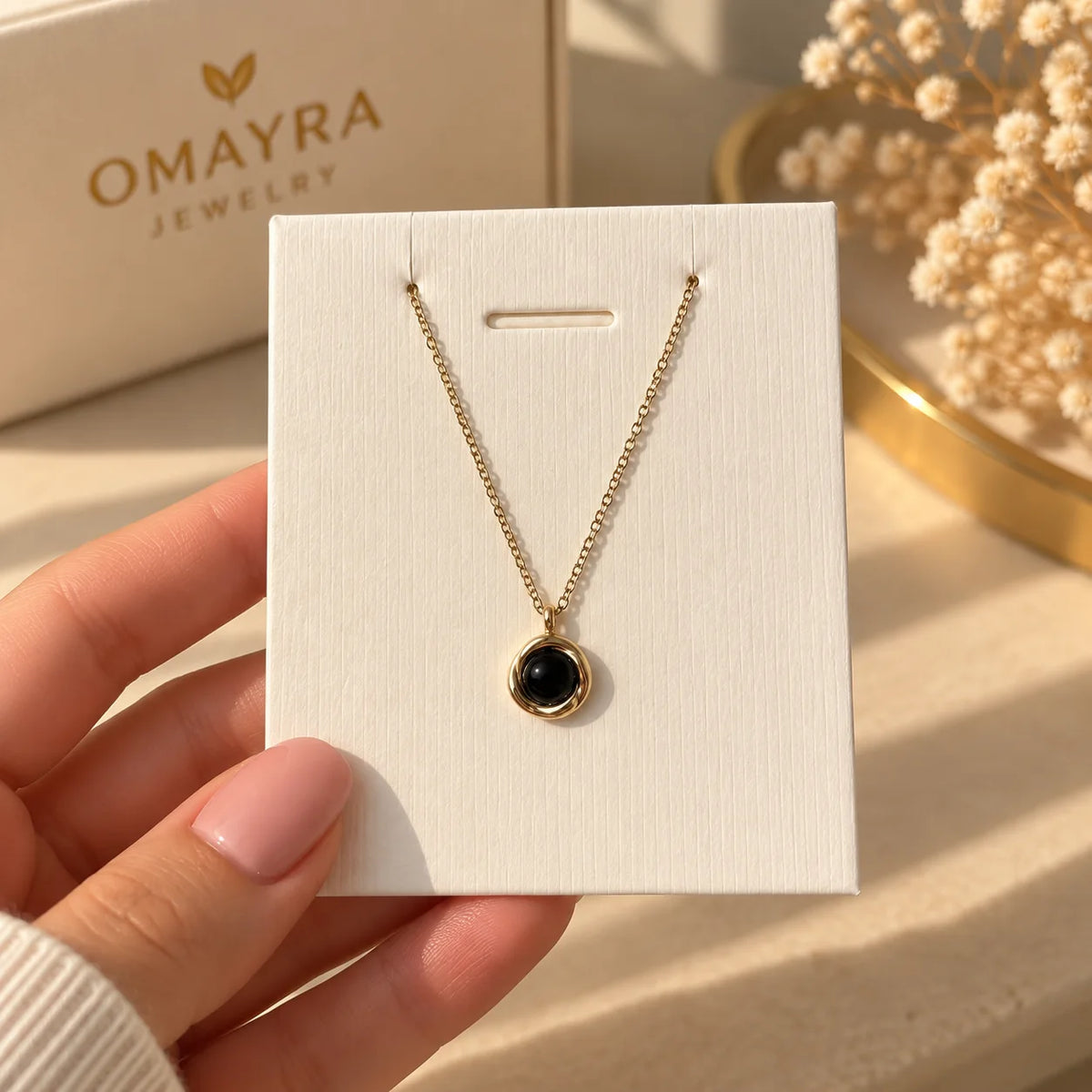 Collier Halo Noir – OMAYRA Jewelry
