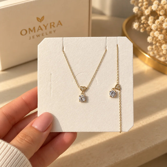 Ensemble Collier et Gourmette Cœur Éclat – OMAYRA Jewelry
